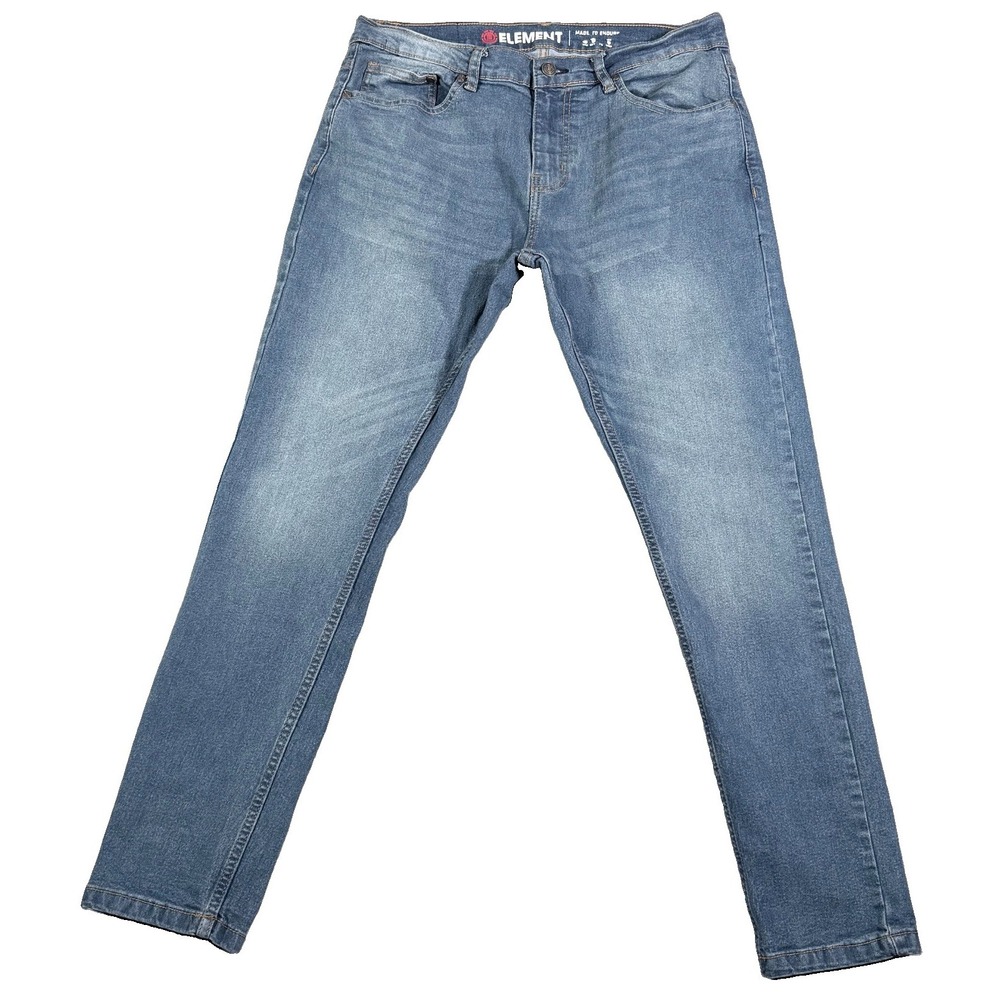 Element Mens Jeans 32x29 Blue Denim Slim Straight Fit Skater Stretch Made To End